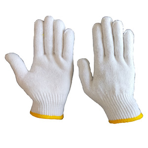 Guantes de punto de algodón de hilo de algodón polivinílico Guantes DE SEGURIDAD DE TRABAJO blancos/blanqueados - Product Image 4