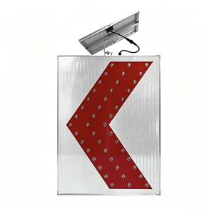 Panneau de signalisation routière à LED clignotant avec flèche directionnelle rouge pour la guidage du trafic - Product Image 1
