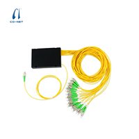 Splitter Fiber Optik 1:16 PLC Kotak ABS dengan Konektor SC/LC/FC Serat G657A1