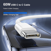 Câble USB-C double durable en nylon tressé 60W, 1M (3FT), 2M (6FT), 3M, pour chargement rapide Type-C vers Type-C, compatible iPhone 17, 16 Pro Max, iPad