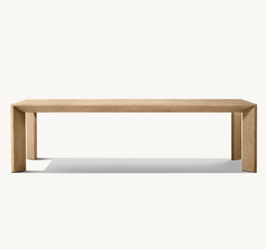 Table d'extension de table à manger rectangulaire en chêne naturel contemporain sassanide: - Product Image 1