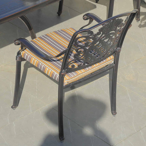 9-Piece European Comfortable Outdoor <b>Dining</b> Garden Set With Cast Aluminum Rectangular Table and 8 <b>Chairs</b> for Hotel & Park Use - Product Image 6