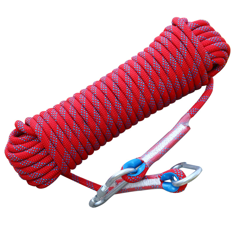 10mm Polyester Rescue Mountaineering Rope for Climbing Hiking and Mountain Static Safety Carabiner Water Safety Product