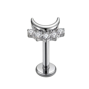 <span class=keywords><strong>Piercing</strong></span> <span class=keywords><strong>Labret</strong></span> Unisexe Hypoallergénique 16g en Titane G23 ASTM F136 Plaqué Or 24K, Cadeau de Mariage et Fiançailles, Faible MOQ, Direct Usine - Product Image 6