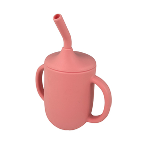 Gobelet d'apprentissage pour tout-petits Benhaida, durable, grand format 280 ml, sans BPA, anti-fuite, en silicone, avec paille et poignée - Product Image 3