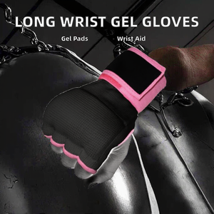 Guantes de Boxeo de Gel para Entrenamiento, con Correa Larga para Muñeca, para Hombre y Mujer, Equipo de Karate, Protección Interior para Medio Dedo, Cierre de Gancho y Bucle - Product Image 2