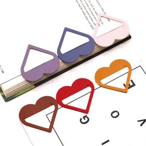 Stock Ready Eco-Friendly Modern Cute Student Corner Page Clip PU Leather Heart <b>Bookmarks</b> Mixed Colors Promotional Gift - Product Image 1