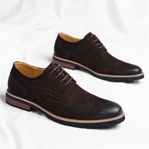 Zapatos Casuales de Cuero para Hombre, Estilo Inglés, Color Marrón, Plataforma Elevada, con Cordones, Transpirables, para Bodas de Verano - Product Image 1