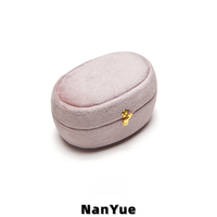 Nouvelle boîte à bagues ovale de luxe en velours, style vintage, avec fermoir métallique, portable, pour mariage, fiançailles, rangement de bijoux, boîte cadeau, vente en gros