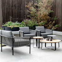 Ensemble de jardin moderne et minimaliste, canapé et chaise d'extérieur en alliage d'aluminium, imperméable, pour cour, terrasse, salon, villa, B&B, en plein air