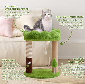 2026 Pohon Kucing Kayu Mewah Terlaris Bentuk Rumput Hijau Pohon Kucing Kayu Solid Penangkap Kucing - Product Image 5