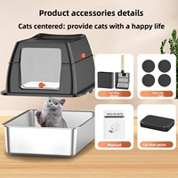 Grand bac à litière pour chat en acier inoxydable de nouvelle conception haute anti-éclaboussures facile à nettoyer accessoire de toilette