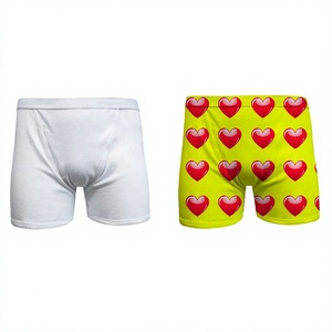 Men's Breathable <b>Custom</b> Color Seamless Eco-Friendly Woven <b>Boxer</b> Briefs Heat-Transfer Waist Valentine's Day Print Patterns - Product Image 4