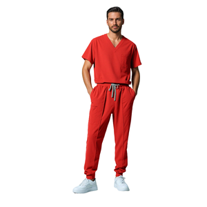 パーソナライズロゴ入りVネック病院ユニフォームジョガースクラブセットユニセックス速乾性通気性医療用衣装 - Product Image 5