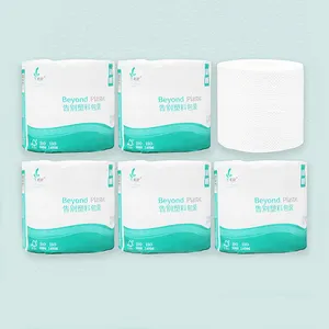 Новейшая смыкаемая 4-слойная рулонная бумага для туалетной бумаги с быстрым растворением салфеток размером 11x10 см оптом или на заказ