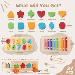 Cubo de Madera para Clasificar Formas con Rompecabezas de Números y Juguete de Actividades con Martillo para Niños Pequeños, Regalo Educativo de Aprendizaje Temprano para Niños - Product Image 4