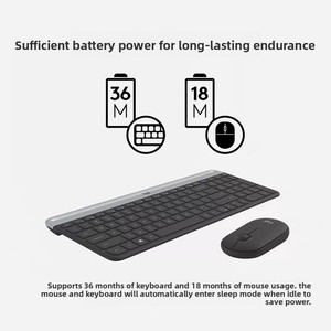 โลจิเทค แฟชั่น ซีรีส์ <span class=keywords><strong>MK470</strong></span> ชุดคีย์บอร์ดเมาส์ไร้สาย USB 1000dpi ปุ่มฟังก์ชั่นมัลติมีเดียแบบเงียบสำนักงานโน้ตบุ๊คเดสก์ท็อป - Product Image 3