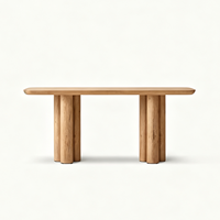Table console de style rétro, luxe, en bois massif, avec pieds cylindriques arrondis, couleur personnalisable, pour appartement, villa, salon