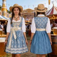 Nouvelle robe de serveuse pour femmes, costumes d'Oktoberfest, uniformes de restaurant et de bar, 100% polyester, ODM pris en charge