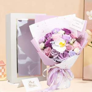 Regalo Creativo per San Valentino, Nuovo Bouquet Grande di Rose Manta, Fiori di Sapone, Orsacchiotto, Fiori Conservati, Calla Lily - Product Image 6