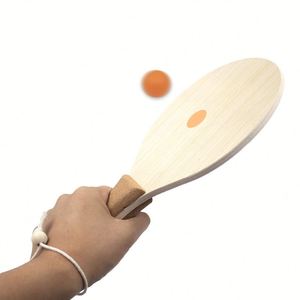 High Quality Sports Game Eco-friendly MDF Wooden Beach Paddle Ball Set Wooden <b>Table</b> Tennis Racket With Cork Handle - Product Image 2