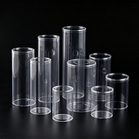 Conteneur cylindrique en plastique PET transparent sur mesure pour l'emballage de fruits frais, de biscuits, de bougies, de cosmétiques