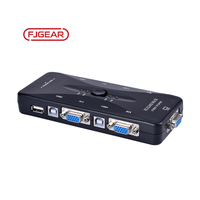 Fjgear Harga Grosir USB 2.0 4 Port USB VGA KVM Switch Pengalih untuk Komputer, Keyboard, Mouse, Scanner, Printer