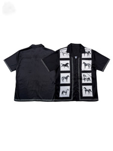 <span class=keywords><strong>เสื้อ</strong></span>เชิ้ตคิวบาคอปกสไตล์ยุโรปเรียบหรู แขนสั้นสำหรับผู้ชาย แฟชั่นฤดูใบไม้ผลิและฤดูร้อน <span class=keywords><strong>แบรนด์</strong></span>ดัง ปีม้า ผ้าซาติน - Product Image 5