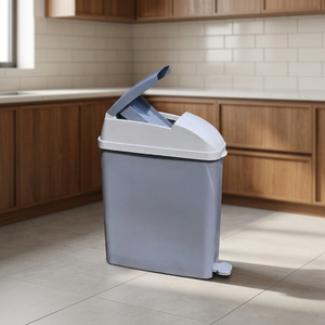 Foot Pedal Waste <b>Bin</b> Rectangular <b>Plastic</b> Indoor Household <b>Kitchen</b> Use Simple Design Gray White Lid sanitary <b>bin</b> ABS heavy duty - Product Image 3