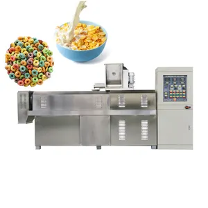 Capacidad 180 kg/h Máquina extrusora automática de copos de maíz de avena Línea de producción de cereales para desayuno
