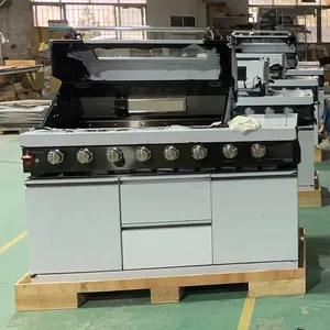 Zhongshan Fabrik niedrigen Preis hochwertige Außen küche 304 Edelstahl Gas grill leicht zu reinigen für Party Gas und Holzkohle BBQ