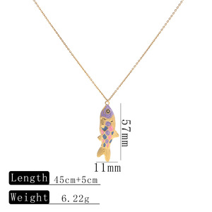 Collier avec pendentif en forme de <span class=keywords><strong>poisson</strong></span> en acier inoxydable HB524, petit <span class=keywords><strong>poisson</strong></span> <span class=keywords><strong>rouge</strong></span>, émail coloré, charme de <span class=keywords><strong>poisson</strong></span>, cadeau porte-bonheur pour les amis, bijoux - Product Image 4