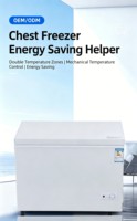 Congélateur coffre domestique à contrôle mécanique de la température, grande capacité avec trou de drainage et panier de rangement OEM ODM