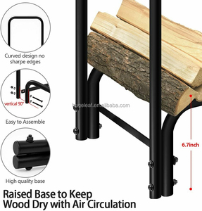 Porte-bûches en métal noir moderne et durable <span class=keywords><strong>de</strong></span> 4 pieds, résistant à l'eau, avec housse en Oxford <span class=keywords><strong>pour</strong></span> le stockage du <span class=keywords><strong>bois</strong></span> <span class=keywords><strong>de</strong></span> <span class=keywords><strong>chauffage</strong></span> - Product Image 3