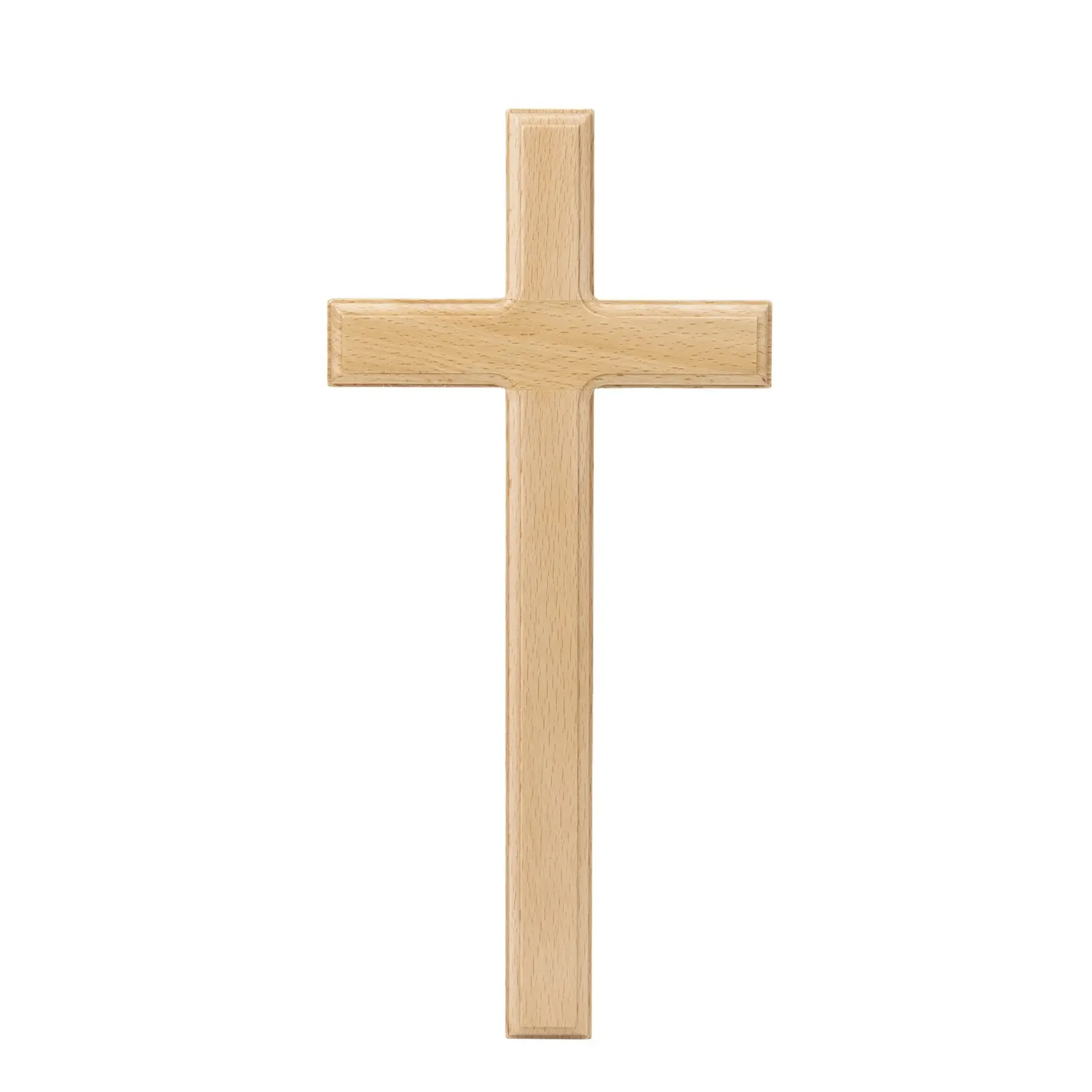 Vente en gros de panneaux muraux suspendus en bois, plaque en bois, croix chrétienne suspendue en bois pour mur
