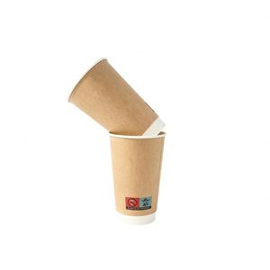 Gobelets en papier à double paroi de qualité alimentaire personnalisés en gros, gobelets jetables en kraft pour restaurants, logo personnalisé - Product Image 3