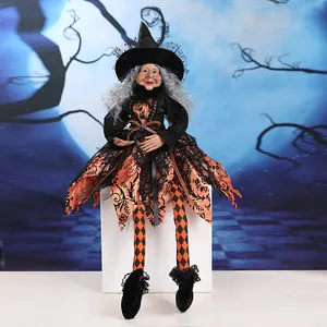 2024 nouveau style Halloween sorcière avec chapeau décorations de fête et de festival pour les décorations d'Halloween de la Toussaint