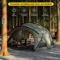 Tente de camping pliable quatre saisons en nylon ripstop de haute qualité, imperméable à l'eau (plus de 3000 mm), grande taille familiale 350x300x200cm