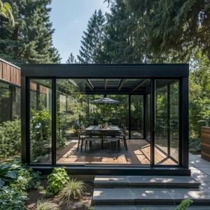 Pergola Bioclimatique Motorisée en Aluminium avec Portes Coulissantes en Verre Étanche Pavillon de Jardin <span class=keywords><strong>Extérieur</strong></span> Saison <span class=keywords><strong>Véranda</strong></span> Dessus Modulable - Product Image 4