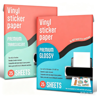 Papier autocollant en vinyle PVC brillant imperméable, feuilles A4 imprimables pour imprimantes jet d'encre et laser