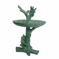 Décoration de jardin en résine pour l'artisanat Mangeoire à oiseaux en forme de feuille Décoration en polyrésine Statue de bain d'oiseaux Décoration de table
