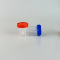 Recipiente para Muestras Médicas, Vaso para Muestras de Orina con Tapa y Cuchara, Recipiente Desechable para Muestras, Uso en Laboratorio, 40 ml, 60 ml