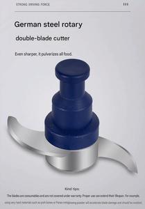 Hachoir <span class=keywords><strong>Électrique</strong></span> pour Aliments 550W en Acier Inoxydable pour Hacher la Viande, Déchiqueter les Légumes et Préparer des Sauces - Product Image 3