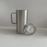 Mug à café en acier inoxydable à double paroi avec poignée et logo personnalisé, design moderne pour le camping, léger