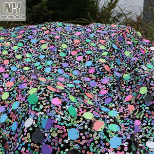 Nanyee Текстиль 3 + 5 + 18 мм, мелированная разноцветная ткань с блестками - Product Image 6