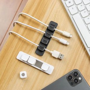 Organisateur de câbles magnétique en silicone auto-adhésif, support de câbles USB DIY, clips de bureau flexibles en silicone pour organiser les fils de souris - Product Image 4