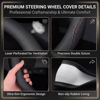 Housse de volant de voiture en cuir microfibre en forme de D, de marque, antidérapante, respirante, universelle, 38 cm, vente en gros d'usine