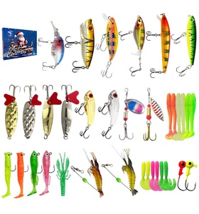 Ensemble de leurres de pêche en eau douce imprimés SWORDFISH, appâts artificiels durs en ABS, lot de 24 boîtes surprises, cadeau pour la pêche au bar avec hameçons - Product Image 1
