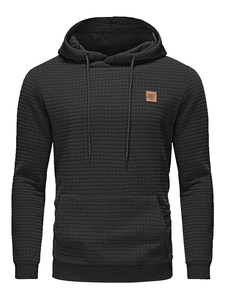 แจ็กเก็ตสเวตเชิ้ตลำลองคอกลมมีฮู้ดดีไซน์ลายตารางเล็กผ้าแจ็คการ์ด - Product Image 6