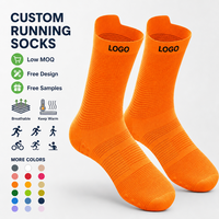 Chaussettes de course anti-microbiennes à compression, respirantes, en mesh, blanches, pour entraînement en extérieur et salle de sport